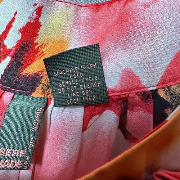 2/$30 Serenade Colorful Floral Blouse Top Size 2X 3D Rosettes Office Boho Modest - Picture 9 of 10